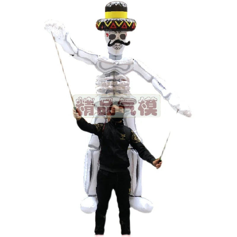 Inflatable Halloween Mustache Clown - Interactive Walking Prop for Bars, Haunted Houses, and Mall Events