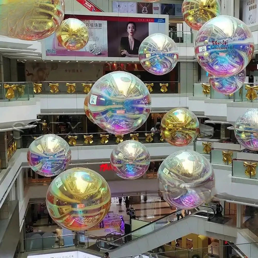 Outdoor Event Decoration Gold Giant Inflatable Mirror Ball Outdoor Big Sphere Christmas Balloon Inflatable Golden Ball For