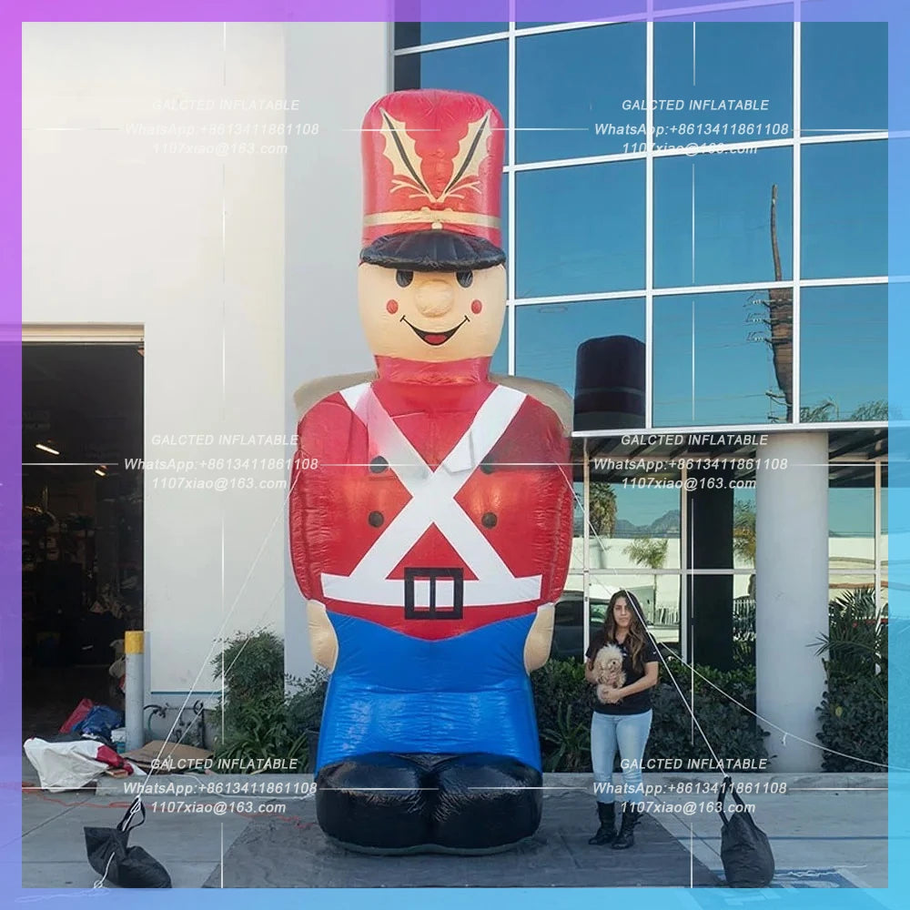 Inflatable Nutcracker Soldier Outside 20ft Christmas  Decorations With LED Lights For Yard Lawn Garden Holiday Party