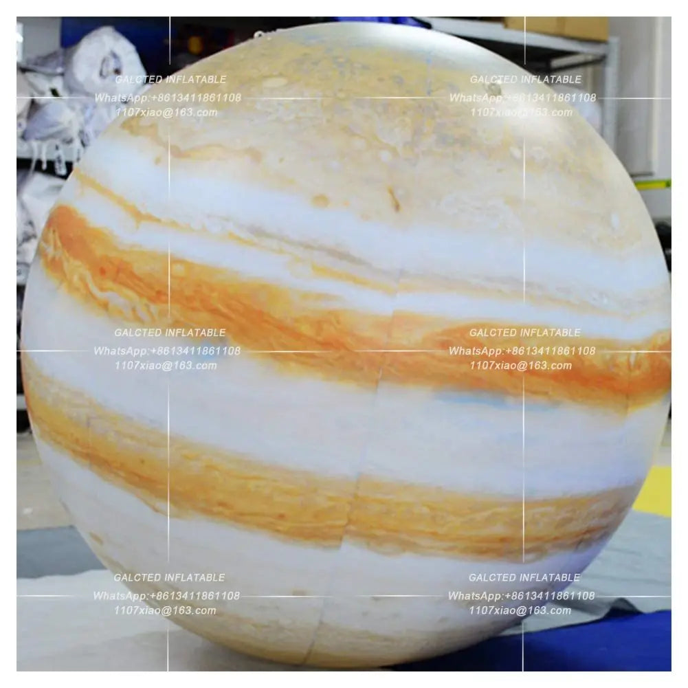 Giant Inflatable Jupiter Ball With LED Lights PVC airtight Planet Balloon Event Party Show Stage Decoration Advertising Hanging