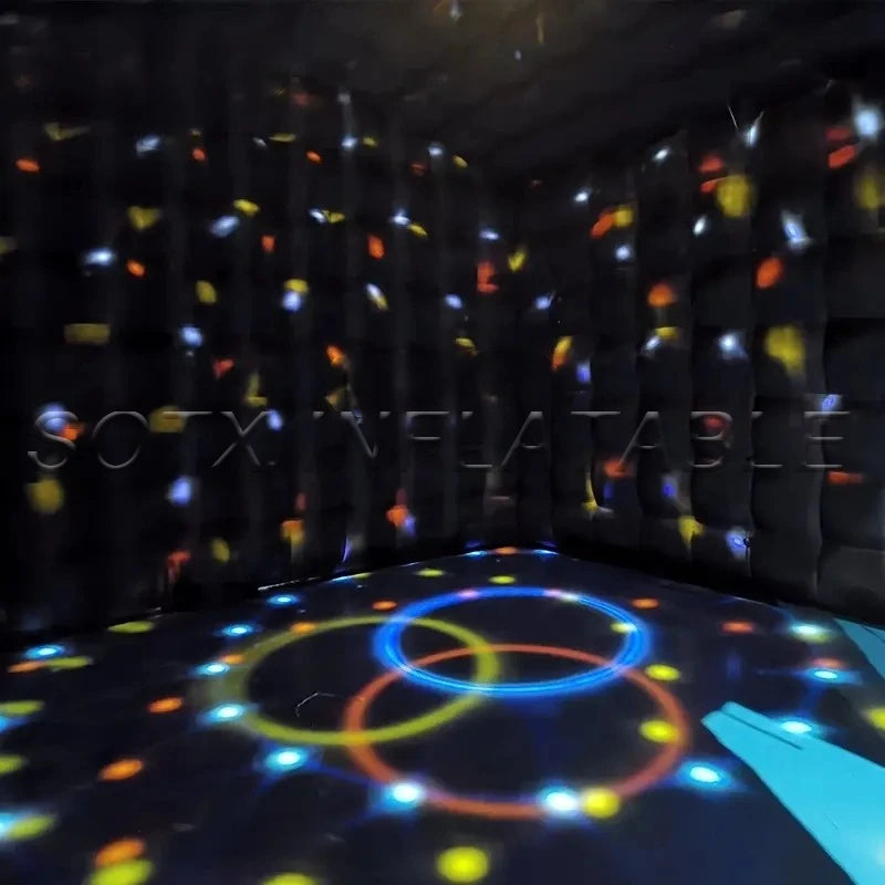 Light for Bar Party Events Inflatable Disco Nightclub Tent Portable Black Inflatable Night Club Cube Party Tent with Disco