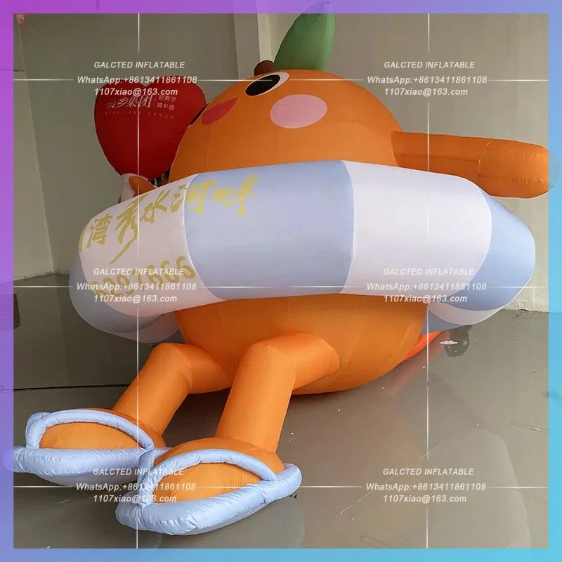 festival swimming circle sitting Orange Inflatable orange pipa fruit Bazaar Exhibition Card Drainage Mall display