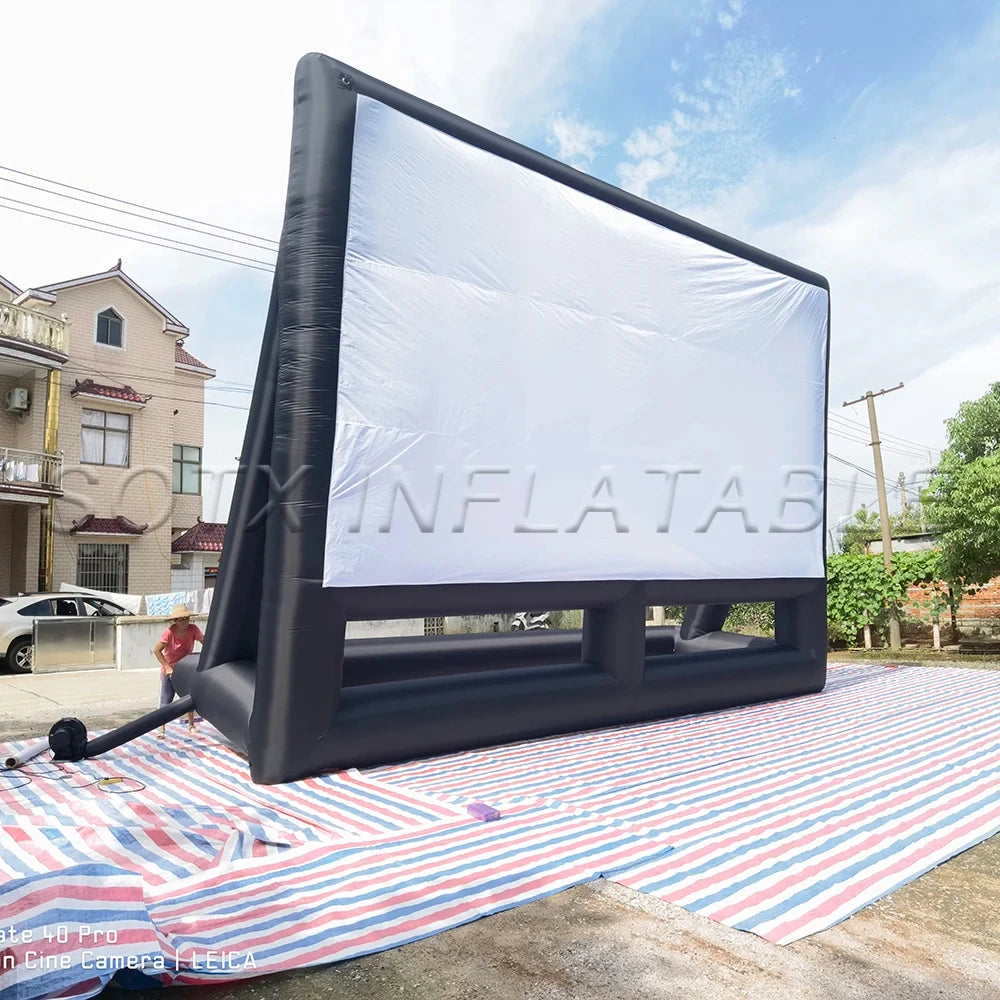 Screen with blower Outdoor giant projector screen foldable portable Inflatable outdoor movie screen for Drive-In Movie Theaters