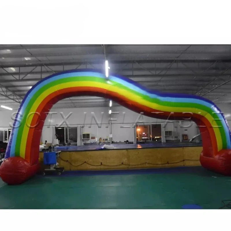 Advertising Commerce Sport Rainbow Inflatable Arch 8x4mH Inflated Arch with Blower Inflatable Archway for Race Outdoor