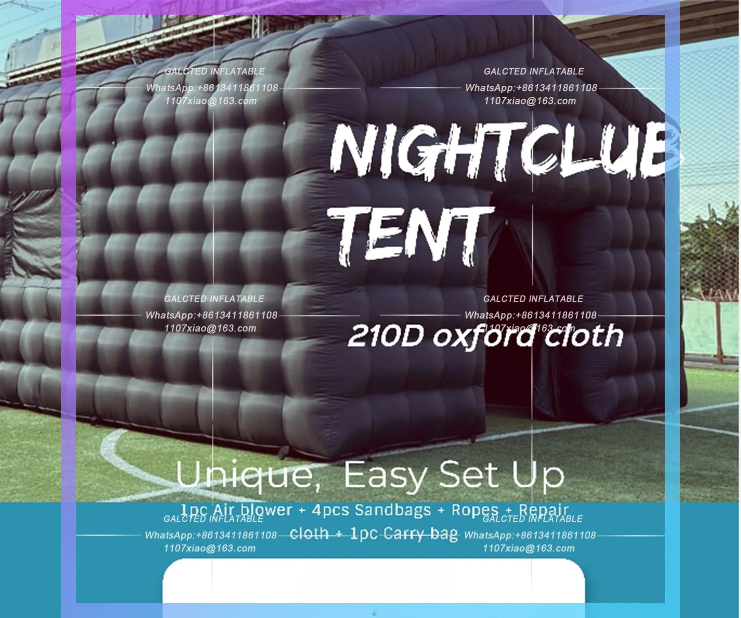Inflatable Black Cube Tent House Inflatable Night Club Party Tent  Inflatable Nightclub Room Bar Tent for Night Club Event Party