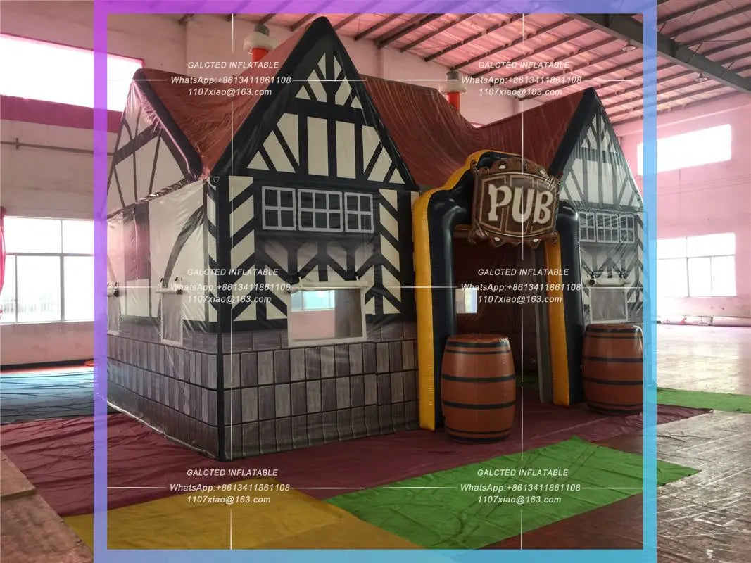 Inflatable PUB Tent traditional english local Portable Oxford 6x5x5m inflatable bar full printing inflatable irish pub for party