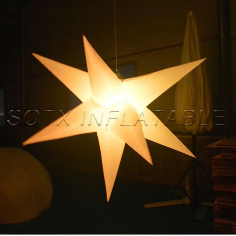 Event Bar Advertising Show Giant Inflatable Star Decorations Inflatable Hanging Star with Remote Controller Air Blower for