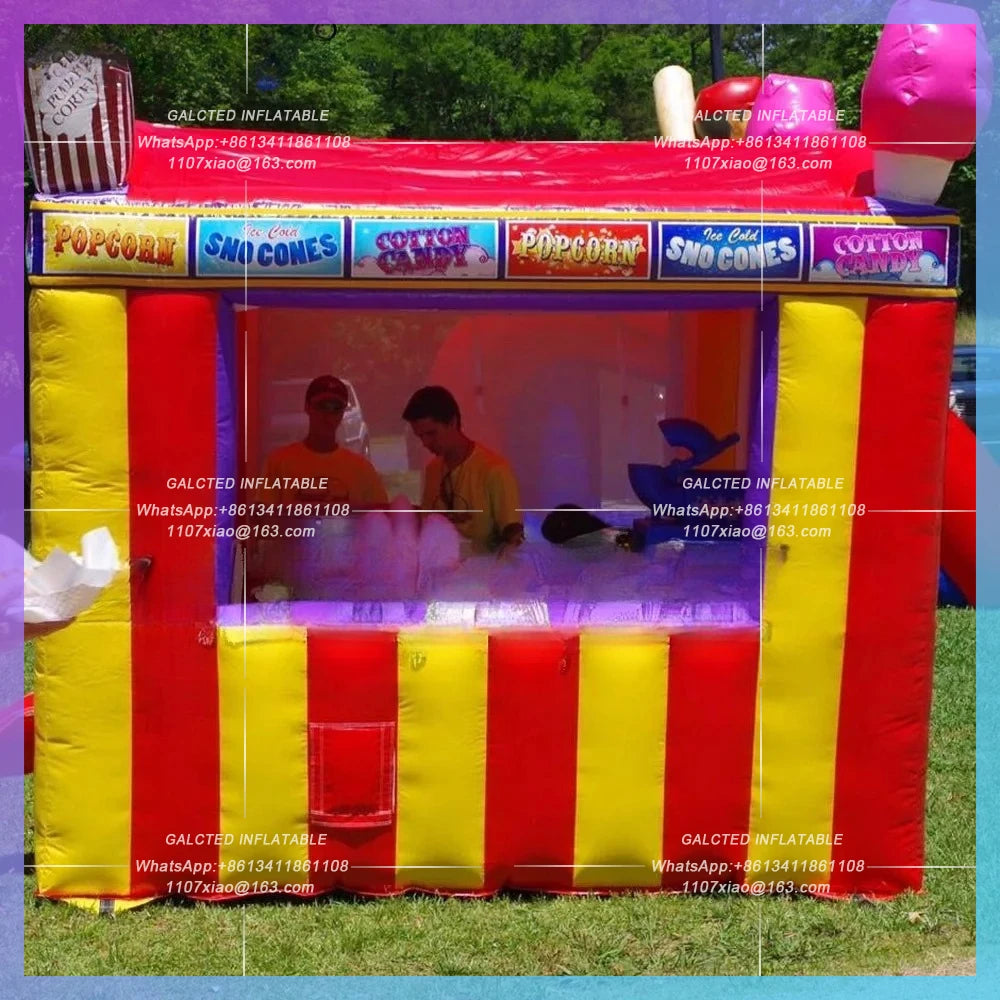 inflatable carnival treat shop Oxford 3meters  with foldable curtain concession stand fast food cabin booth ticket stall