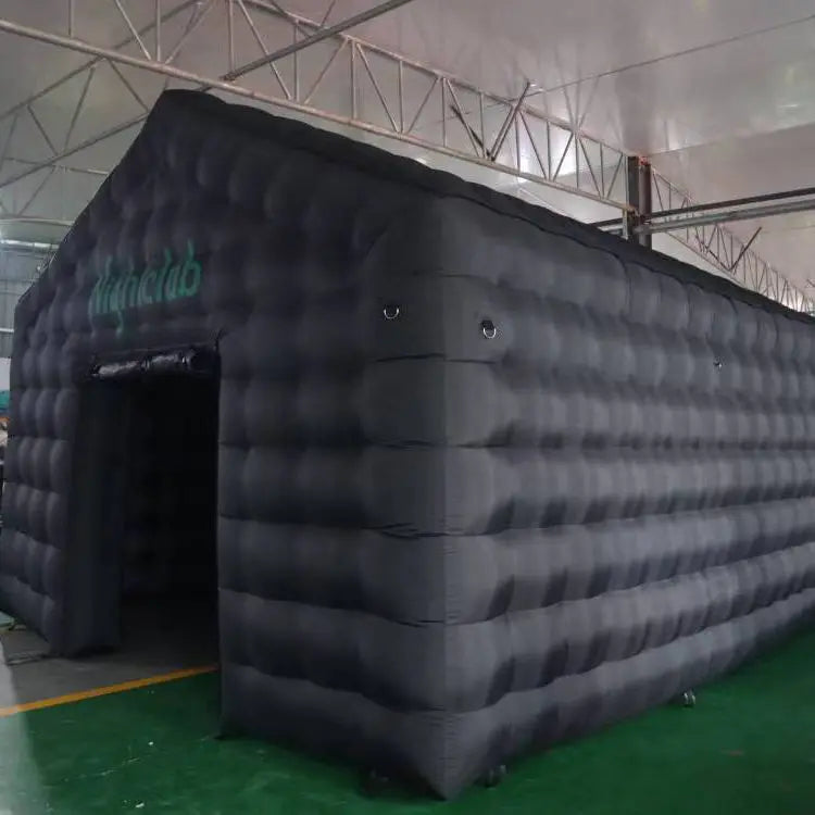 8x6m Black Inflatable Nightclub Tent with Blower Disco Light Fog Machine for Outdoor Party Lawn Event Pavilion bar tent