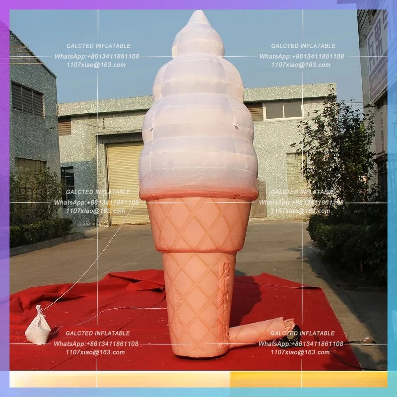 Inflatable Ice Cream Model with Blower Inflatable Toys 3m High  for Advertising Portable Inflatable Ice Cream Replica for Toys