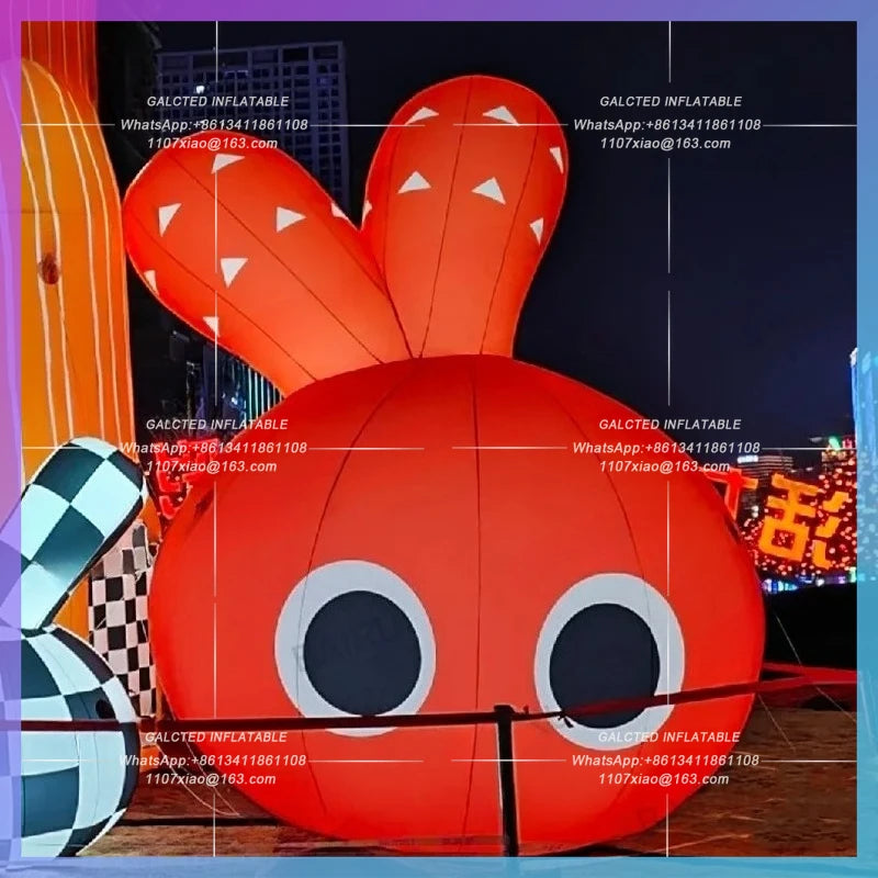 inflatable rabbit white light rabbit Factory production  cartoon rabbit head animal park decoration