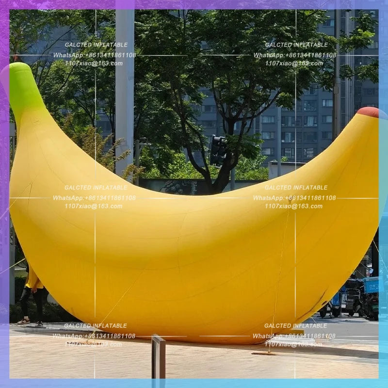 inflatable banana yellow realistic fruit Shopping mall decoration 3m huge summer fruit festival prop