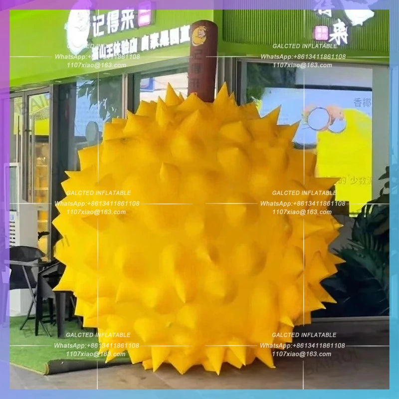 Inflatable Durian Fruit Balloon Factory Complete Giant Durian with Air Blower for Store Promotion