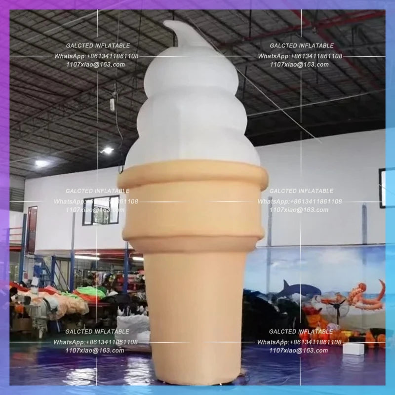 dessert cute cartoon air model Giant sweet inflatable ice cream pink  for drinks cake ice cream decoration prop