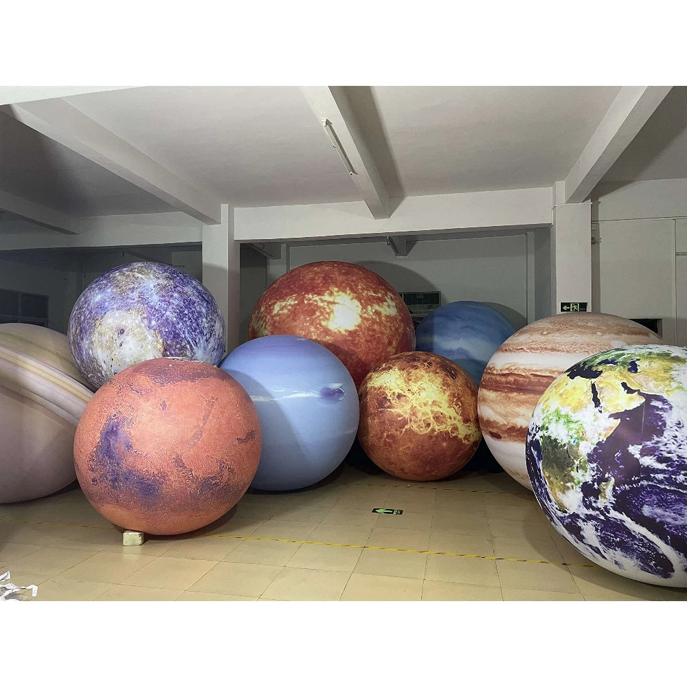 Giant LED Inflatable Solar System Planet Balloons Moon Earth Sun Jupiter Saturn Venus Mars for Party Event Stage Decoration