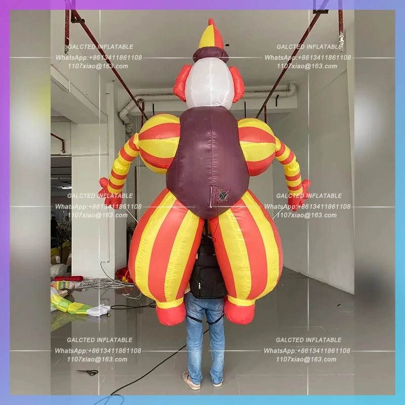 Interactive atmosphere drainage Bar Playground  inflatable clown model backpack