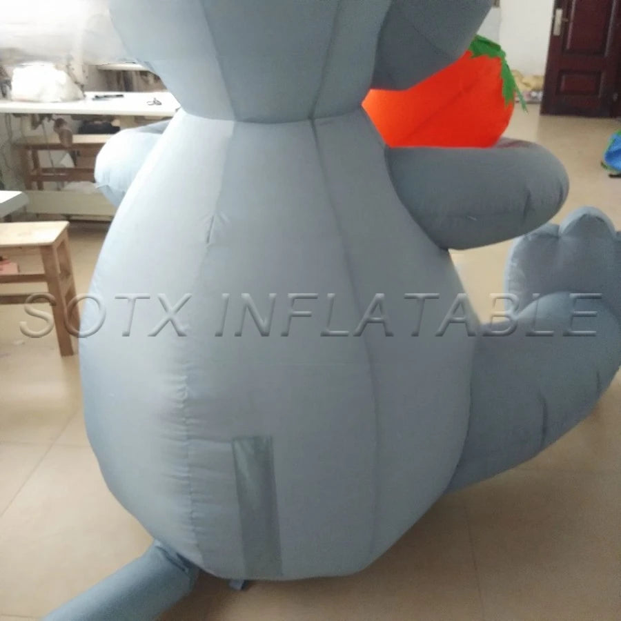 Advertising and Parties Inflatable Easter Bunny Decoration "Sitting Rabbit with a Big Carrot in Hand" Cartoon Decorations for