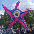 Building Wall Decoration Amazing Inflatable Starfish Monster with Led Lights Star-shaped Sea Animal Model With One Eye For