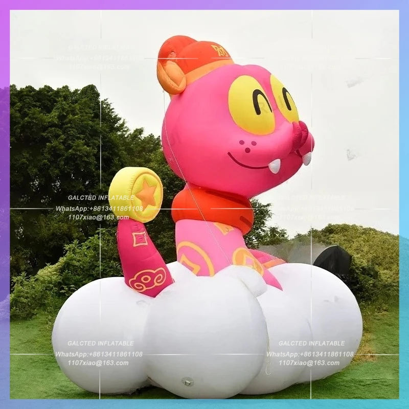 luck cartoon fortune snake Luck inflatable snake zoo new year decoration for Chinatown decoration