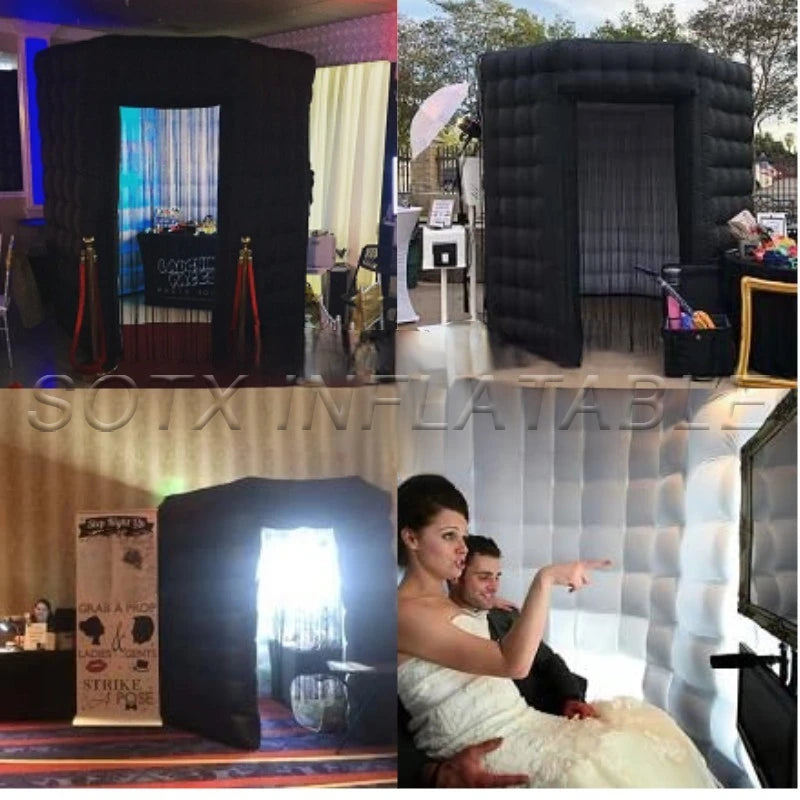 Anniversary Birthday Round Inflatable Photo Booth Enclosure Portable Inflatable Photobooth Backdrop for Party Wedding
