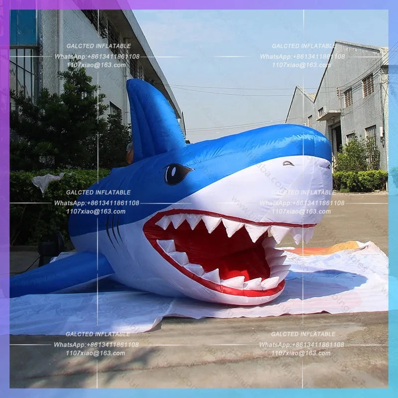 Inflatable Ocean Theme Decorations 16.4Ft Inflatable Cartoon Shark Model  Outdoor/Indoor inflatable Toys For Party-BG-A1102