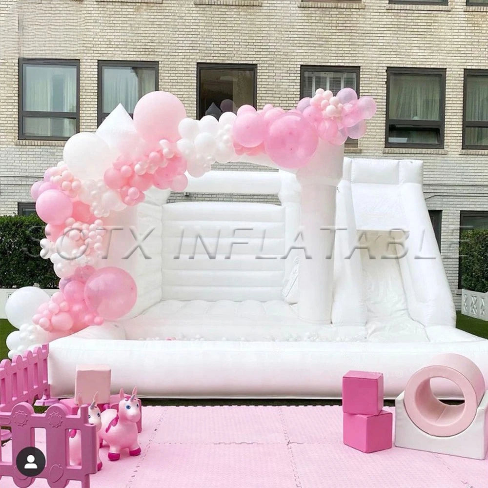 Ball Pit Pool Bouncy Castle For Party Good Selling Commercial Wedding White Bounce House Inflatable Bouncer With Slide And