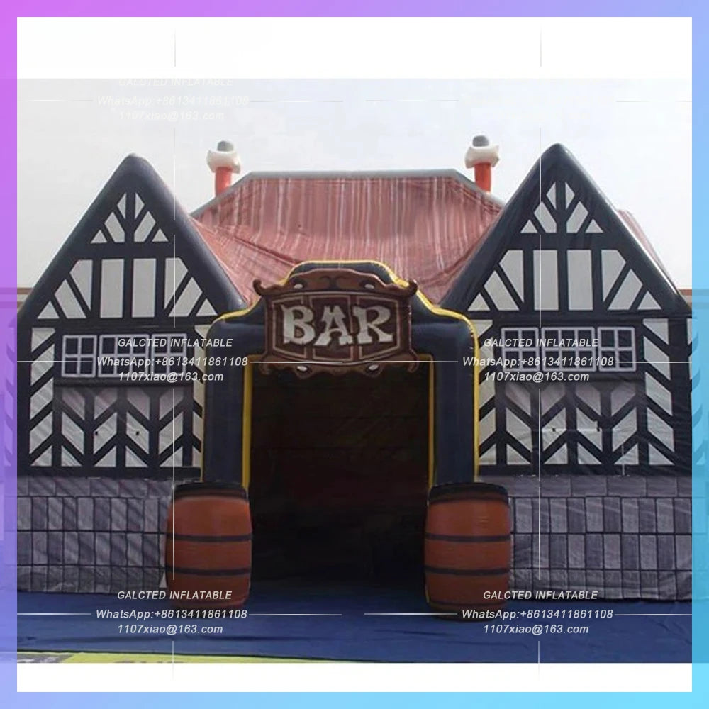 Inflatable PUB Tent traditional english local Portable Oxford 6x5x5m inflatable bar full printing inflatable irish pub for party