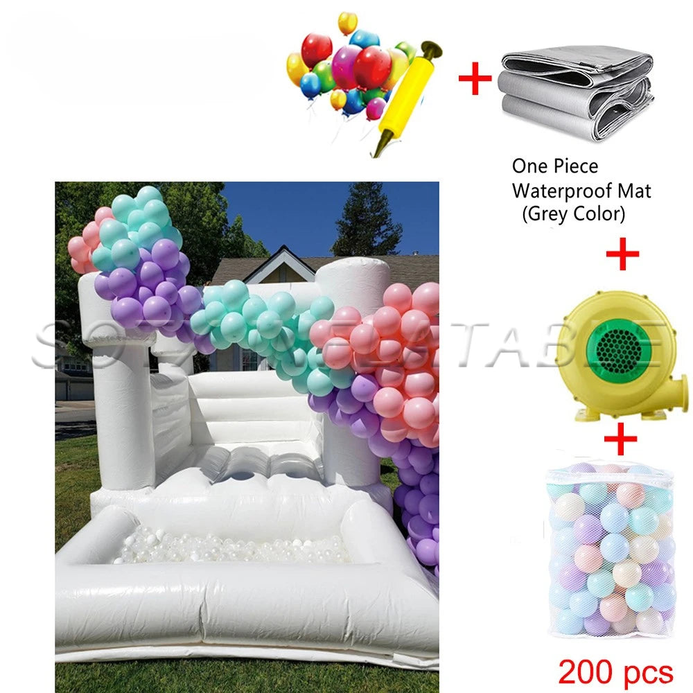 with ball pit 8x10ft kids ballpit jumping bounce castle inflatable toddler white bouncy house pink jumper
