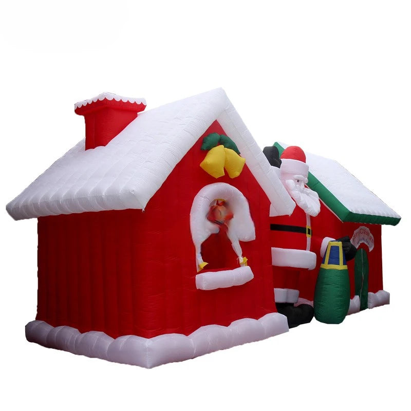 Meters/29.5ft Inflatable Giant 9x4x4 Christmas House With Santa Claus Inflated Xmas Villa Inflatable Christmas - Toys