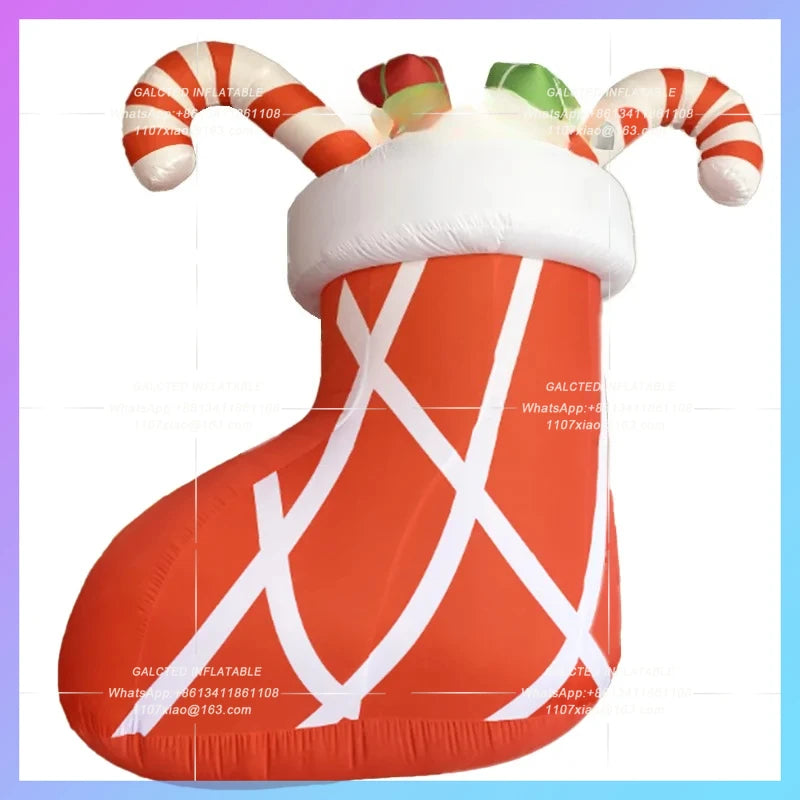 christmas lucky gist Giant inflatables sock shose for new year decoration
