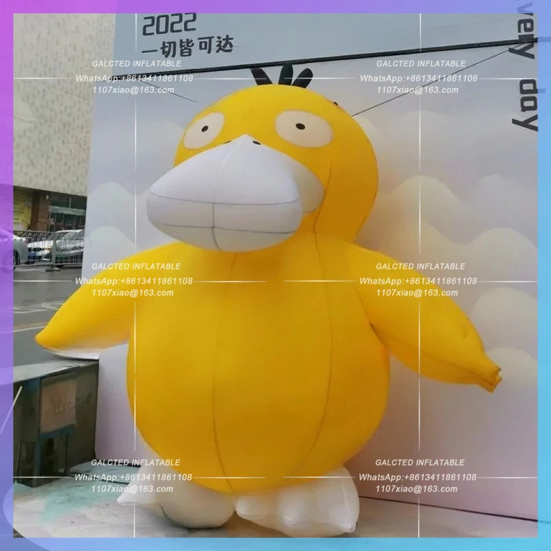 attractive people giant yellow duck Inflatable duck outdoor square activity