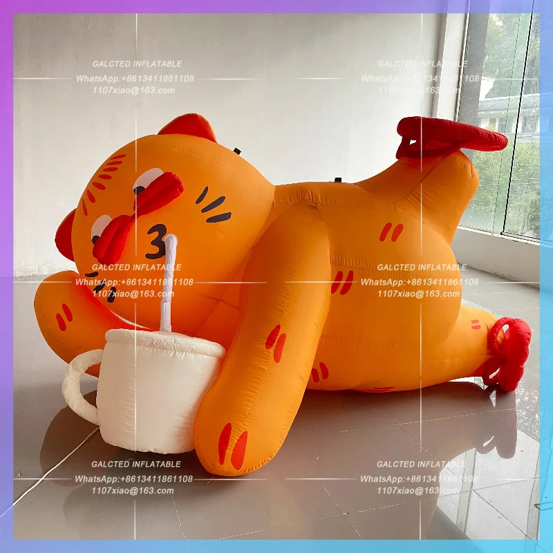 Cute Animal Air Model Mascot Inflatable cartoon orange cat air model Shopping Mall Plaza IP exhibition model