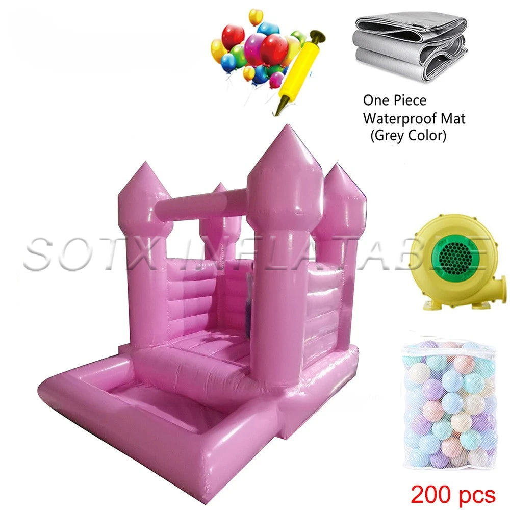 with ball pit 8x10ft kids ballpit jumping bounce castle inflatable toddler white bouncy house pink jumper