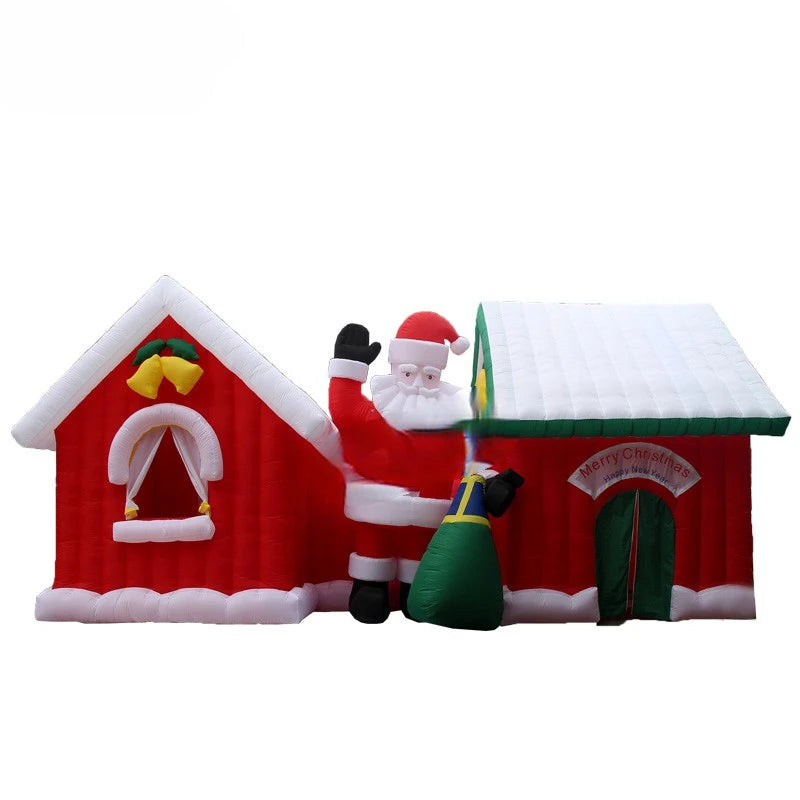 Meters/29.5ft Inflatable Giant 9x4x4 Christmas House With Santa Claus Inflated Xmas Villa Inflatable Christmas - Toys