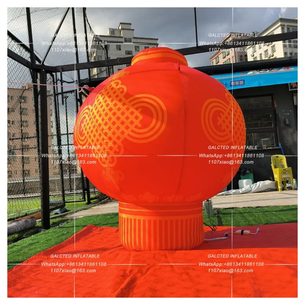 Inflatable Oriental Lantern With Blower Giant Outdoor Event Display And Grand Opening Advertising Decor