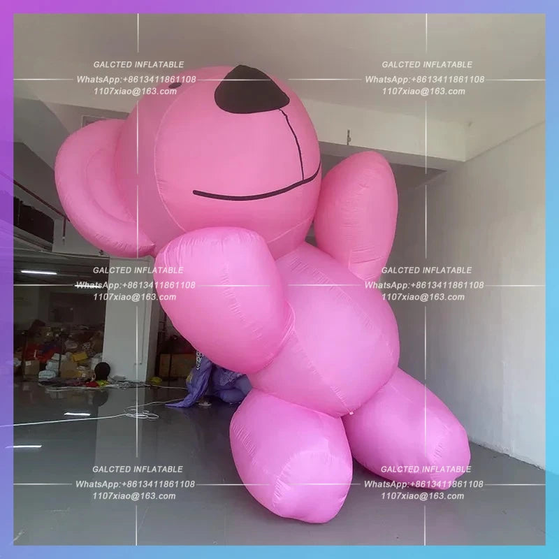 romantic atmosphere proposal  Inflatable pink sitting bear model cute wedding qixi lighting atmosphere lawn layout