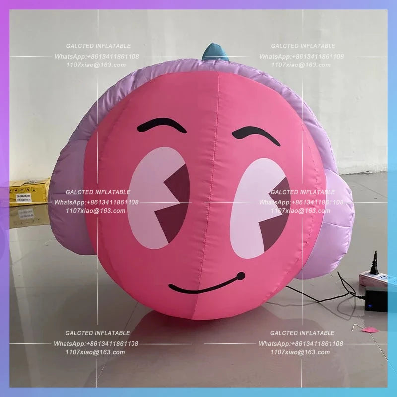 pink personality IP creative music Inflatable headphones fairy gas model  festival bar stage atmosphere interactive layout