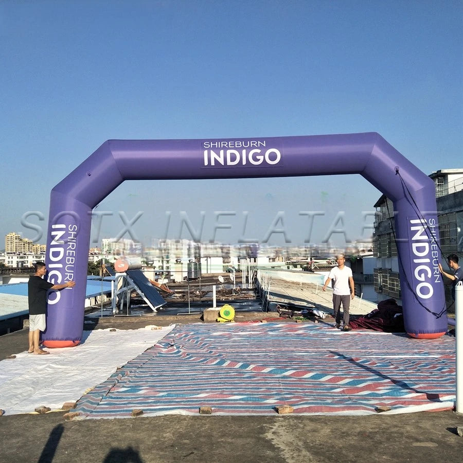 For Advertising Giant Purple 26ft Inflatable Arch Balloon With Removable Logo