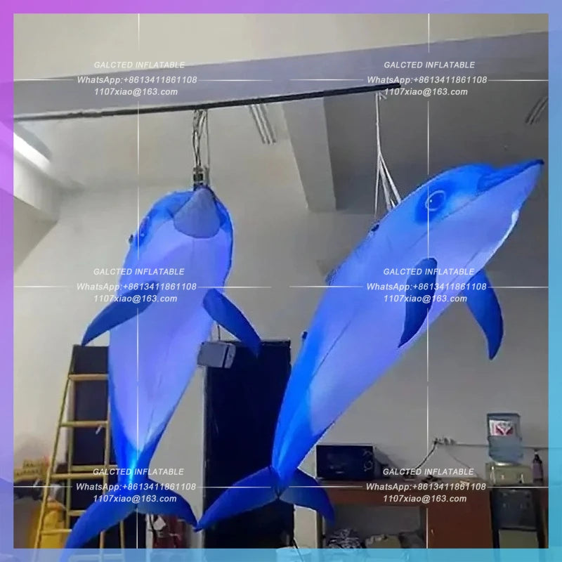 inflatable dolphin Underwater animal Colorful blue ocean marine fish for aquarium advertising