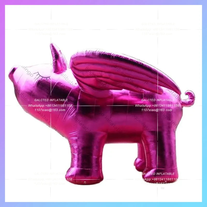 Inflatable Flying Pig with Wings Inflatable Flying Pig Balloon 3.7x3.7x2.5 Meters Rose Gold Giant -Inflatable Toys