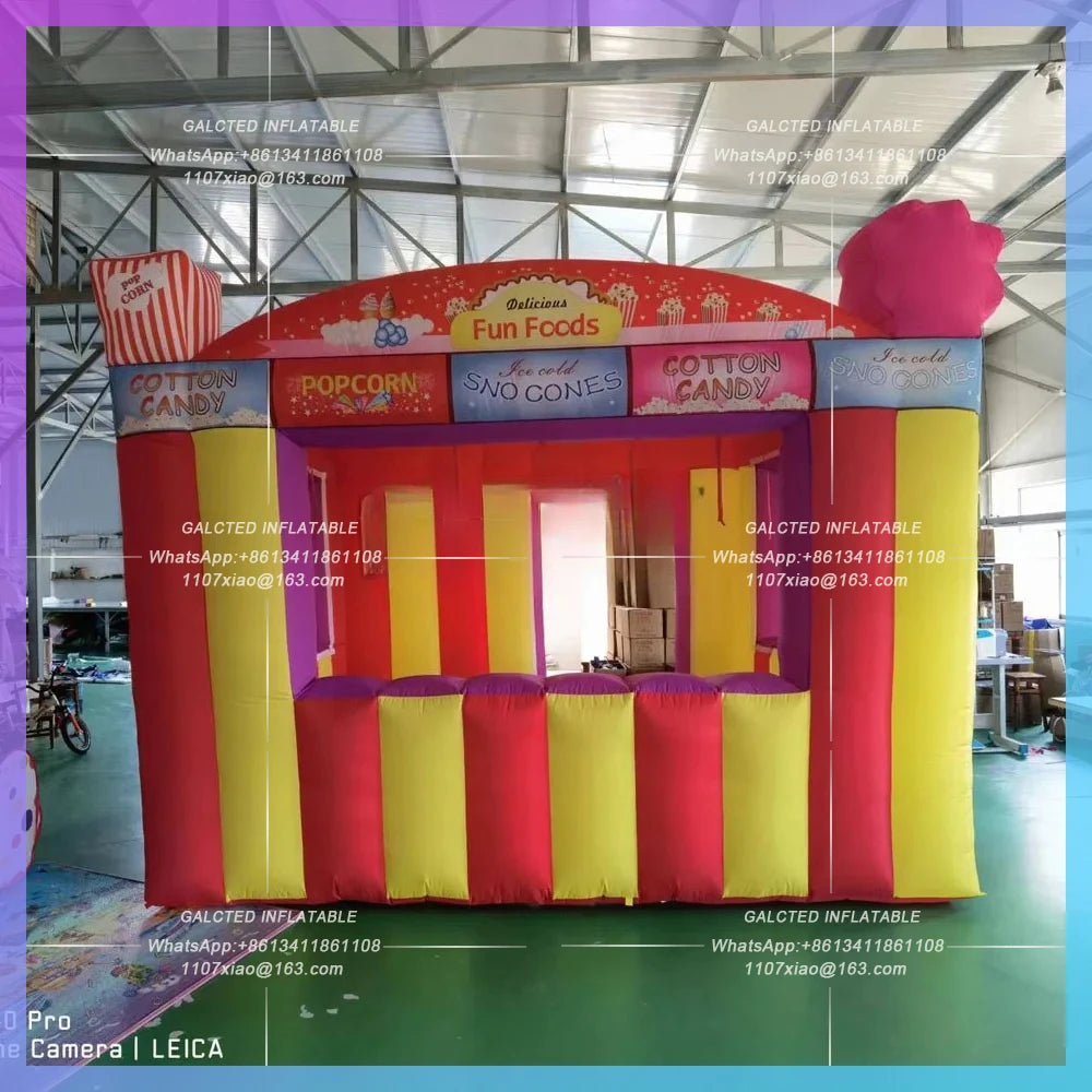 inflatable carnival treat shop Oxford 3meters  with foldable curtain concession stand fast food cabin booth ticket stall
