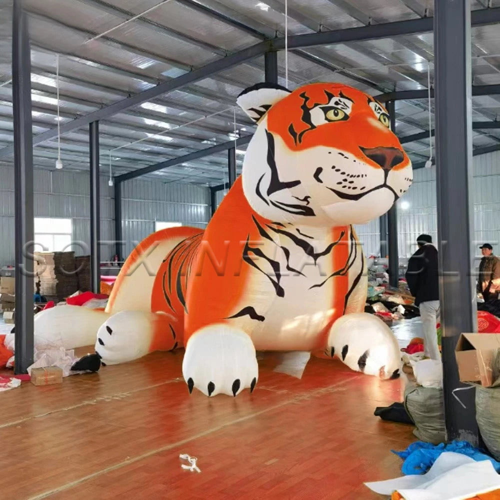 Advertising And Promotion Popular Lying Giant Inflatable Tiger Customized Inflatable Animal Mascot For Outdoor