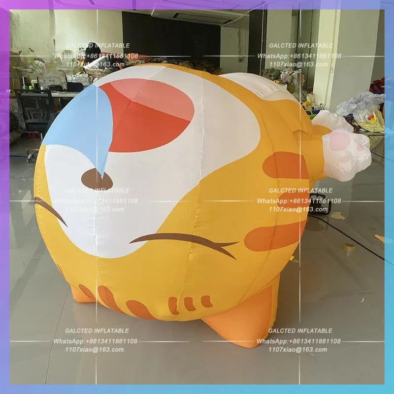 Festival Lucky Cat Mall Outdoor Park Inflatable sleeping Orange Cat Model Cat Pet can be hung bar concert stage lighting ads