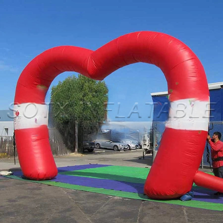 Wedding Valentine's Day Decoration Inflatable Love Heart Arch Inflatable Heart Shaped Archway Entrance with Logo for