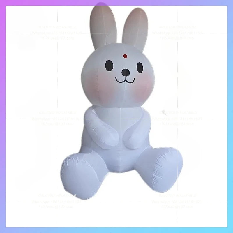 Chinese Festival mid-autumn Inflatable cartoon seat rabbit model  Festival New Year Zodiac lighting advertising props