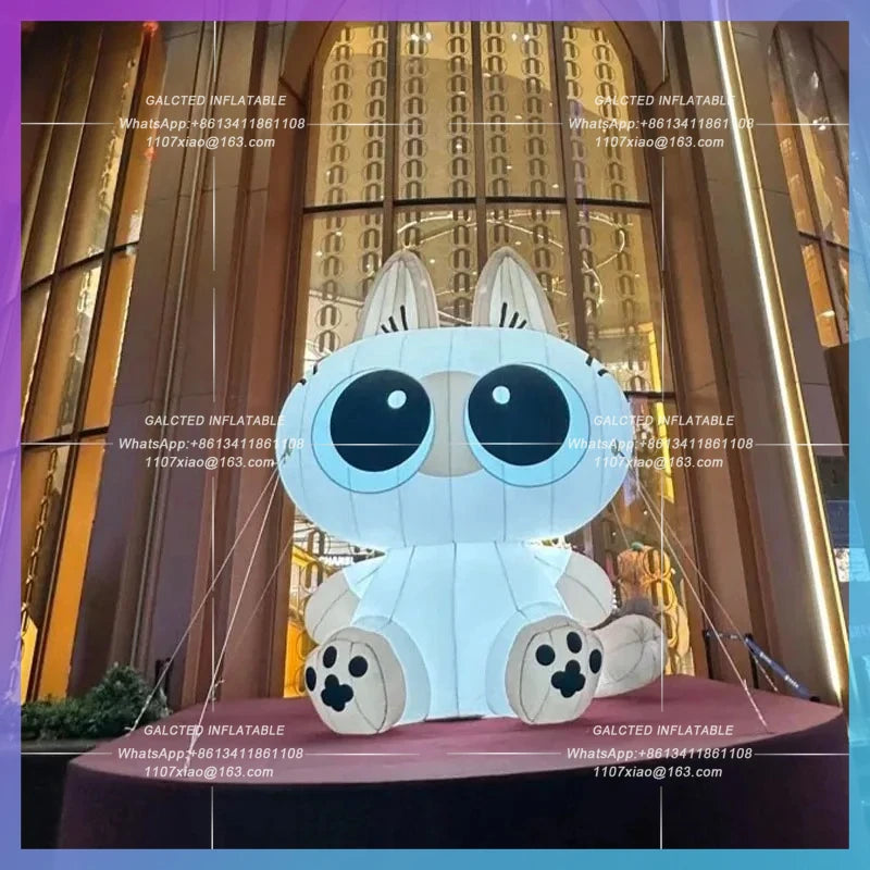 Lucky Cat Siamese Cat Pet Festival Bar Inflatable cartoon cat Air Model big-eyed Stage Music Festival Night Light advertisement