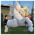 White Inflatable  Walking 3m Large Horse Costume With Lights Inflatable Cartoon Mascot Costume For Carnival Parade Performance