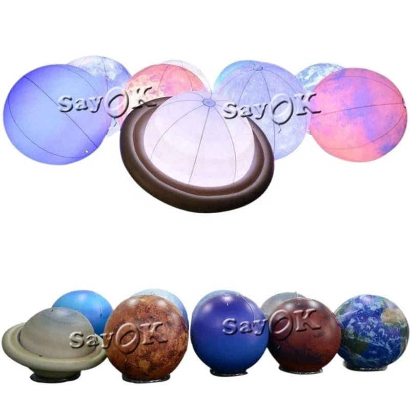 Sayok Large Inflatable Solar System Satellite Model Moon Globe Ball Inflates Planet Balloon for Kid Educational Science Teaching