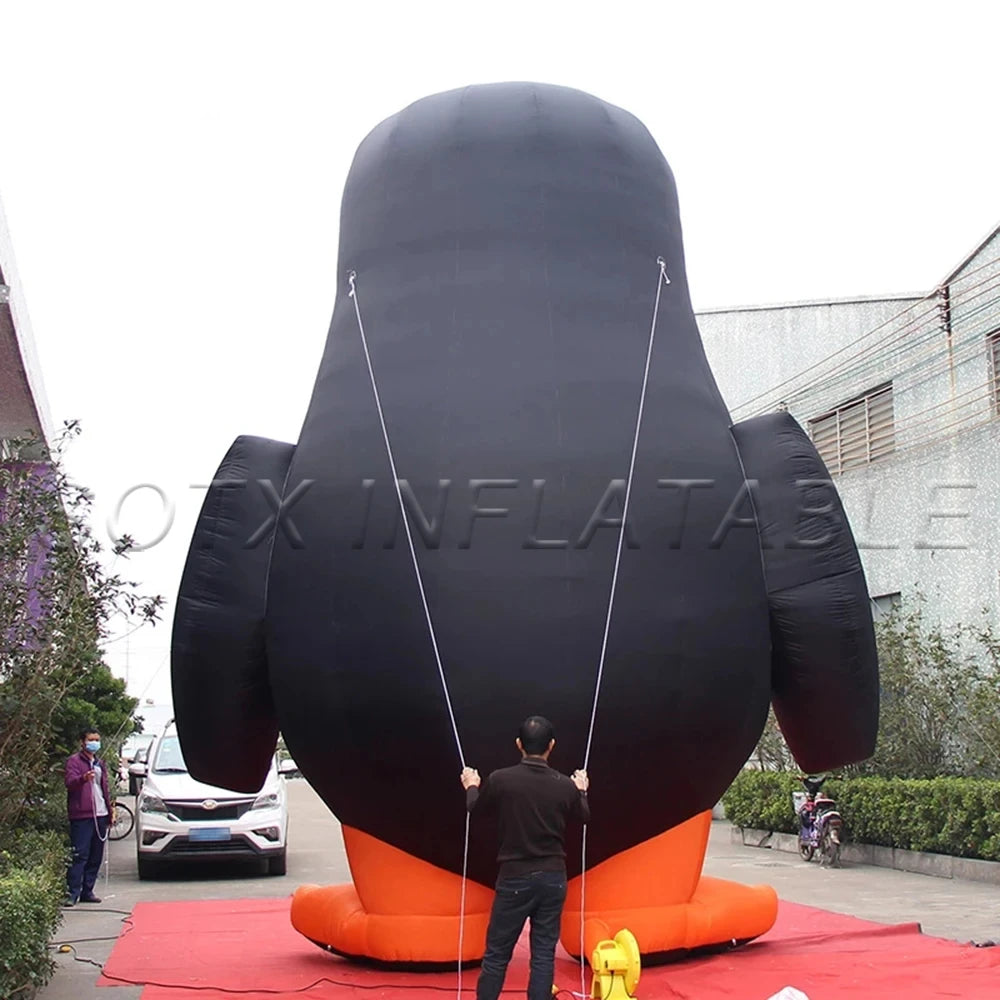 Doll with blower lovely Large 4/6/8 Meters High Inflatable Penguin / 14/20/26ft Blow up Cartoon Penguin Mascot