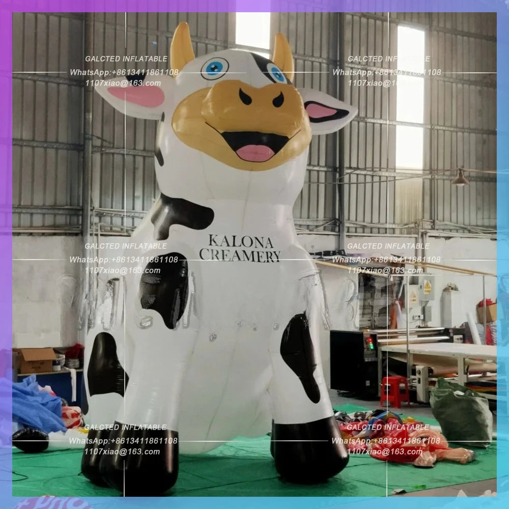 Inflatable Dairy Cattle Farm Animal Cartoon Model Attractive Giant Inflatable Milk Cow Outdoor For Parade Pasture Decoration